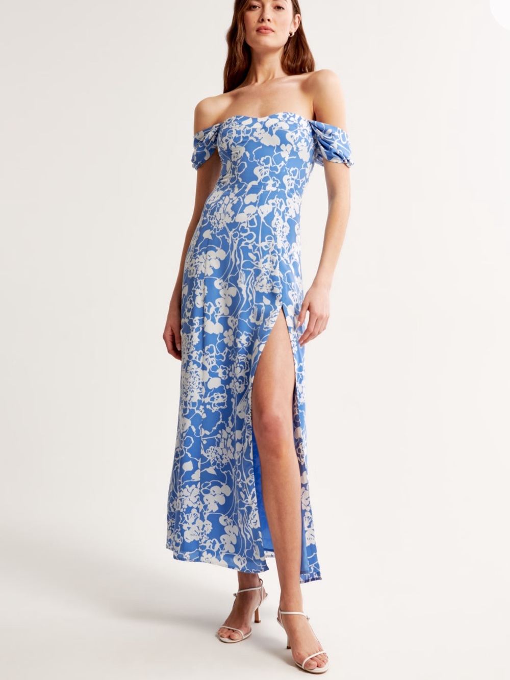 Abercrombie Blue White Floral Maxi Dress